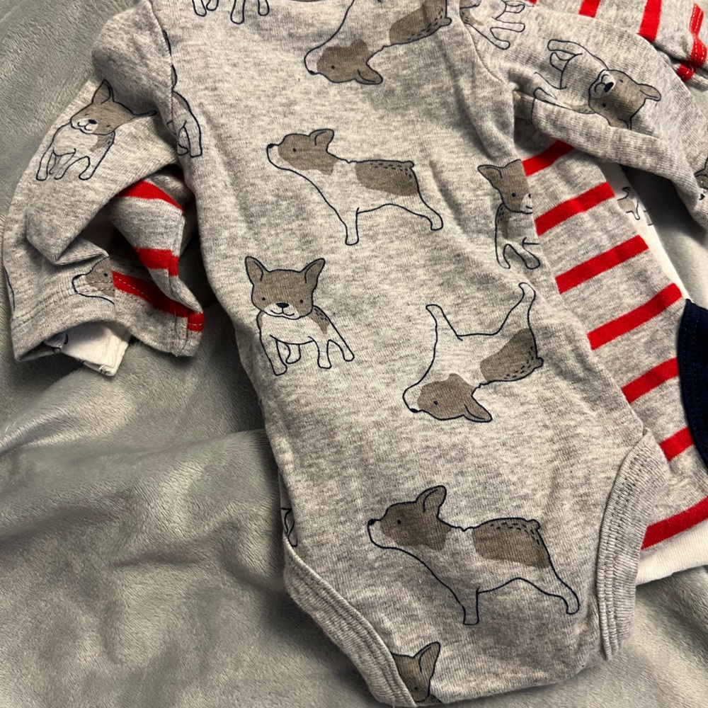 6c gently used preemie baby boy onesies pants sleeper clothes lot carters - Picture 15 of 16